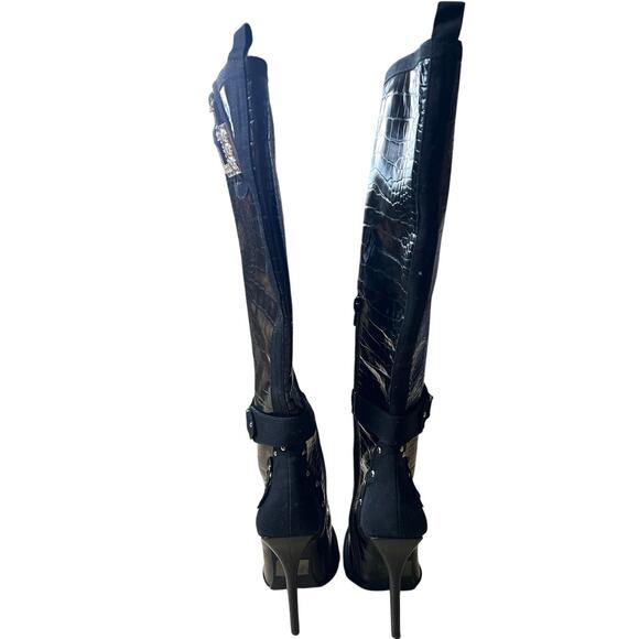 Fashion Nova High Heel Size 10 Women's Bedazzled Buckle Black - Picture 2 of 6